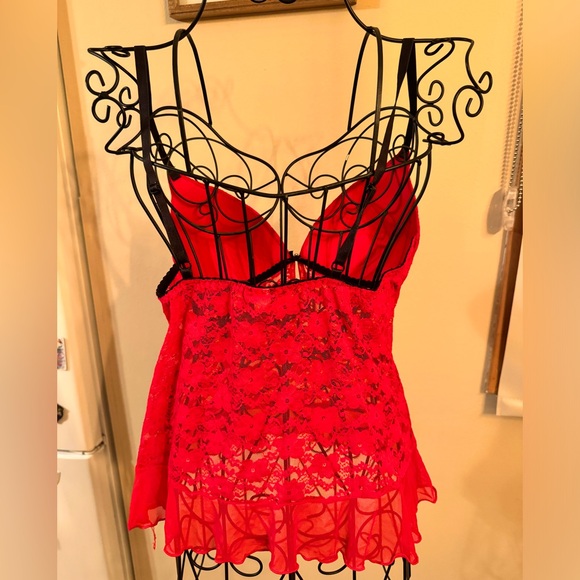 Apt 9 red lace chemise, size medium, worn once - Picture 2 of 3